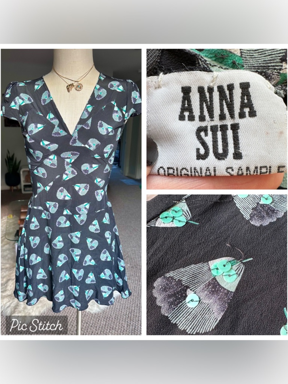 VTG Anna Sui Silk Dress